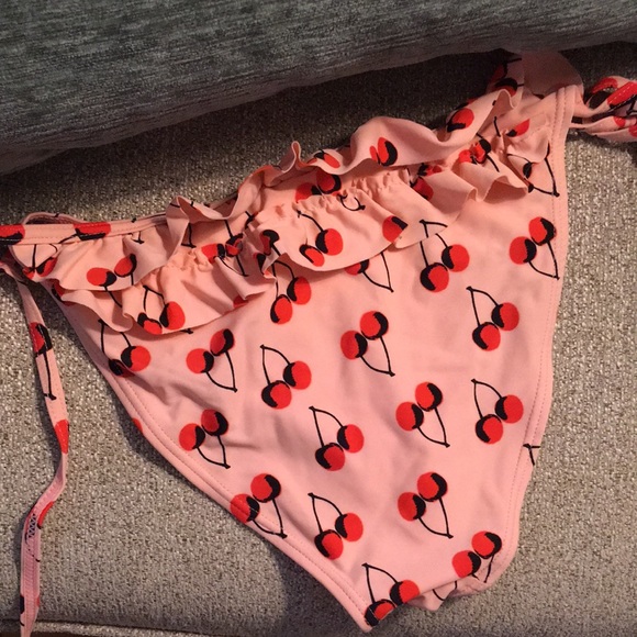 NWOT Brand New Cherry Pink Tie Ruffle Bikini Set - Picture 3 of 7